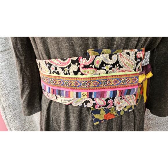 A COMMON THREAD | Anthropologie Boho Hippie Embellished Belted Top Art Sm 4 6 - Picture 2 of 5